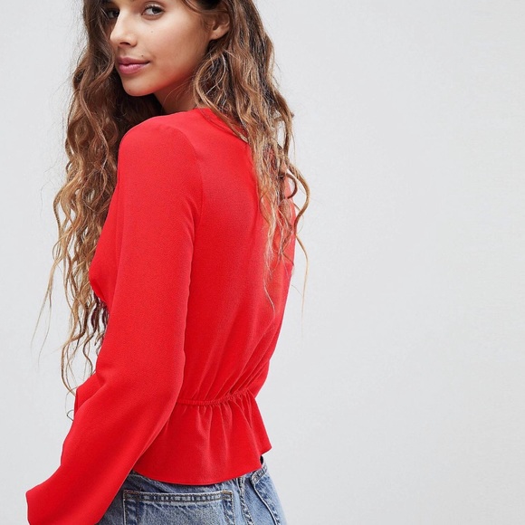 Boohoo Miss Selfridge Tie Sleeve Blouse - Picture 2 of 4